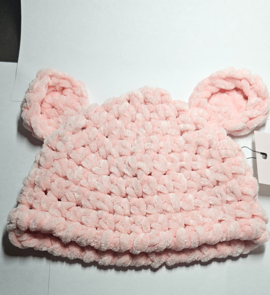 Baby Bear plush Pink Newborn beanie