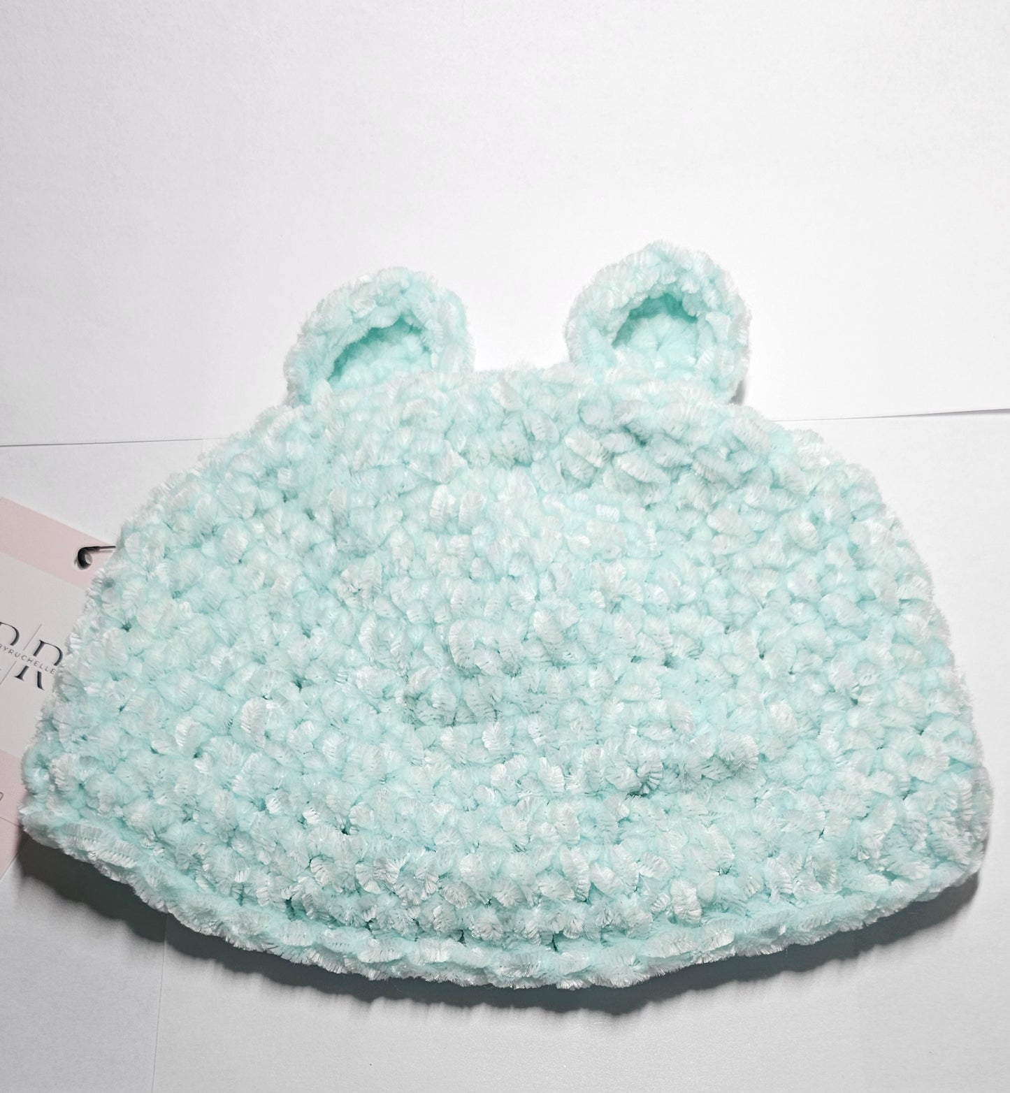 Baby Bear Velvet Mint Newborn beanie