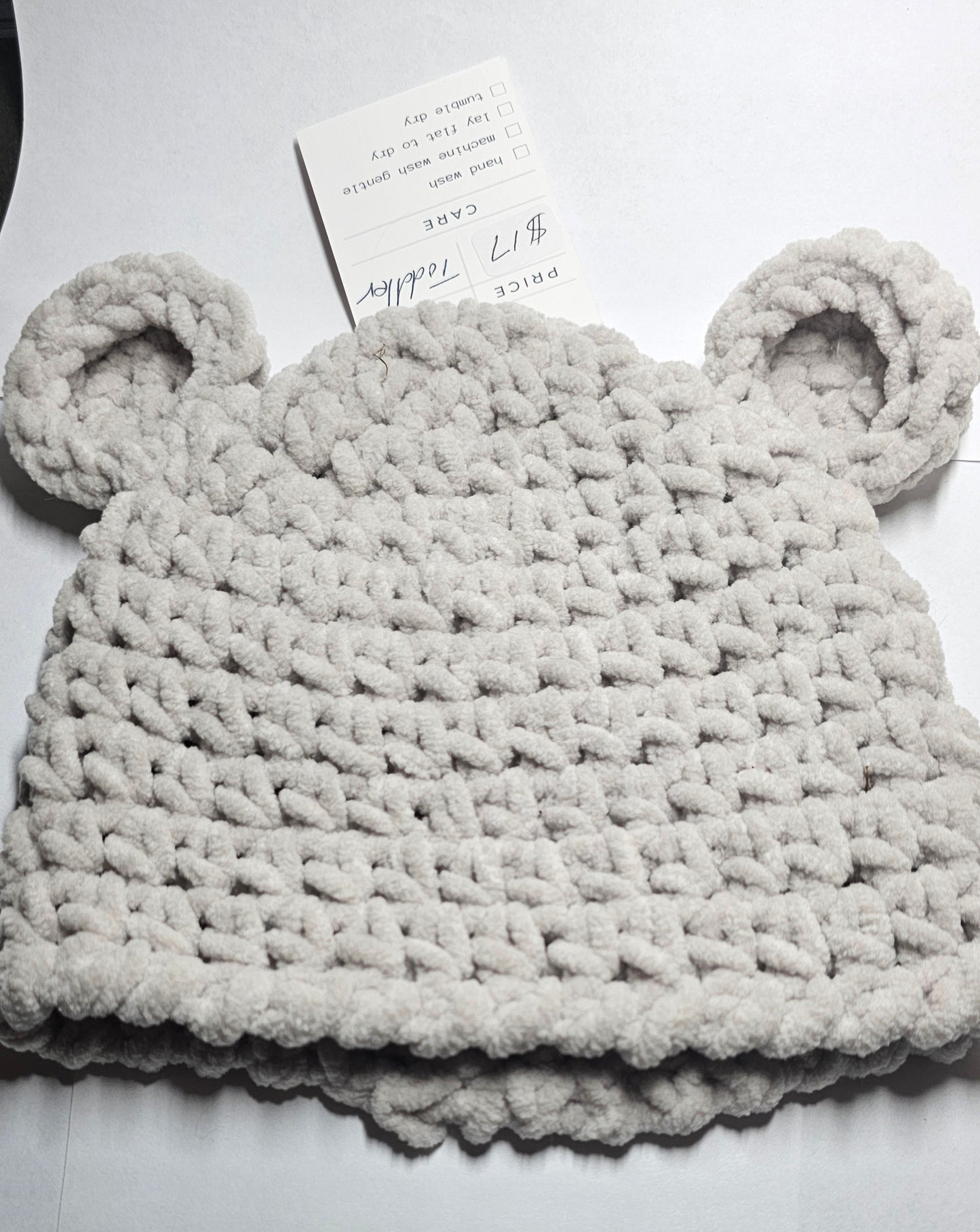 Baby Bear plush Gray Toddler beanie